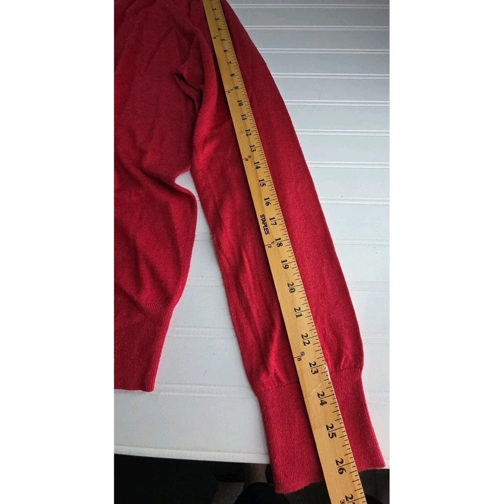 Banana Republic Sweater Mens Large Silk Linen Blend Lightweight V Neck RED NWT